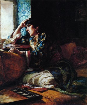  Morocco Oil Painting - Aicha a Woman of Morocco Frederick Arthur Bridgman Arabs